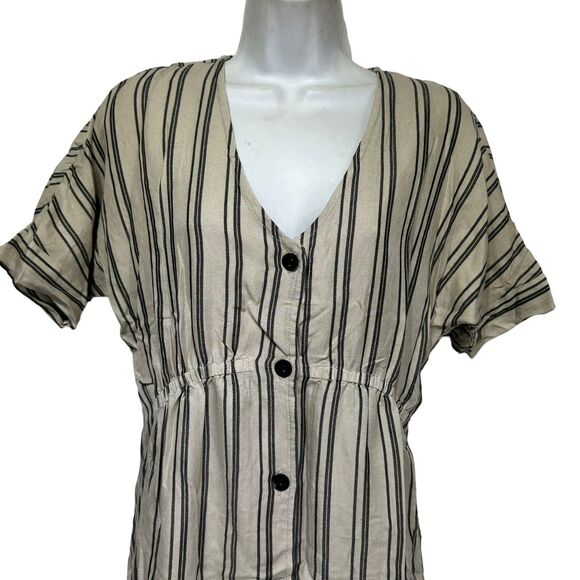 RVCA Smith Striped v neck Midi Dress Size S - Picture 3 of 8